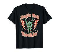 Jingle Bell Rockin Squelette Main Rock on Music Lovers T-Shirt
