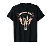 Jingle Bell Rockin Squelette Main Rock on Music Lovers T-Shirt