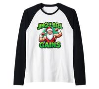 Jingle Bell s'amuse à Faire de la Musculation avec Le père Noël Manche Raglan