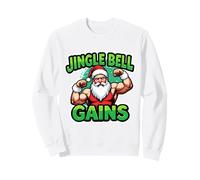 Jingle Bell s'amuse à Faire de la Musculation avec Le père Noël Sweatshirt