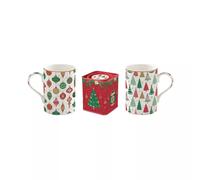 JINGLE BELLS Coffret duo de Mugs en porcelaine et boîte à thé EASYLIFE SC