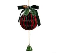 Jingle Bells Décoration de poignée de porte avec boule en papier et pomme de pin pour sapin de Noël, couronne et fenêtre Décoration saisonnière (05)