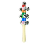 Jingle Bells for Kids 19.5x2cm, Wooden Handle Educational Musical Toy, Rainbow Musical Bells for Boys and Girls Ages 2+, Holiday, Party, Music Learning, Playtime Fun