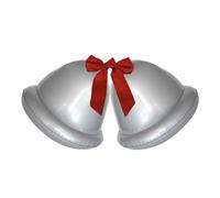Jingle Bells géantes - Boules de Noël gonflables, décoration de jardin, pelouse, patio avec lumières LED, 1 paire de décorations saisonnières pour jardin, porche, salon, affichage de vacances
