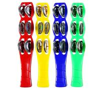 Jingle collet Instruments | 4pcs Sticks de tambourin portatifs | 4pcs Sticks de tambourine à main, instrument de musique à percussion latine jingle bâton, shaker hochet jingle bâton avec jingles en ac