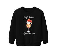 Jingle Spritz Aperol The Way Sweat-shirt unisexe pour enfant, idéal comme cadeau de Noël, cocktail, idée cadeau, Noir , 152