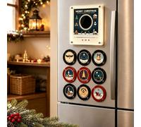 Jingle Vinyl Player Fridge Record, Magnetic Fridge Music Player，1pcs | MP3 Music Display With 9 NFC Discs, 128MB Storage and LED Lighting for Fridges, Bedrooms and Home Offices