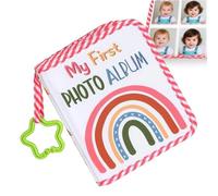 JINGLING Album Pour Bébé | Album Photo Bébé - Carnet Imprimé Arc-en-avec Crochet Étoile pour Premier Anniversaire École Famille Nouveaux Parents Fête des Mères