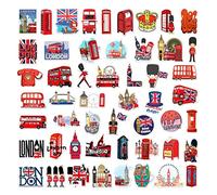 JINGLING Autocollant drapeau britannique Motif bus rouge