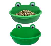 JINGLING Bols pour cages à oiseaux, récipient de rangement pour nourriture pour oiseaux, 2 bols de bain anti-éclaboussures pour perroquet gris du Gabon, calopsittes, perruches, gamelles