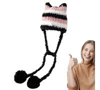 JINGLING Bonnet péruvien tricoté avec motif rayé - Bonnet tendance avec rabats d'oreille - Bonnet d'hiver chaud - Pour enfants, filles, adultes, voyages, camping, excursion, réunion, rendez-vous