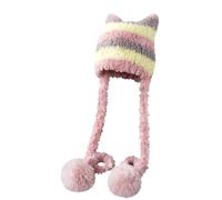 JINGLING Bonnet péruvien tricoté avec motif rayé - Bonnet tendance avec rabats d'oreille - Bonnet d'hiver chaud - Pour enfants, filles, adultes, voyages, camping, excursion, réunion, rendez-vous