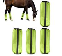 JINGLING Bottes Anti-Mouches pour Chevaux - 4 Protège-Jambes en Mesh pour Chevaux - Leggings Élastiques pour Équidés,pour l'entraînement, ranchs, fermes, Jardins, Courses, écuries, compétitions,