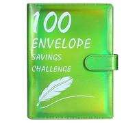 JINGLING Classeur Spar-Challenge avec 100 enveloppes, classeur économique avec 100 enveloppes, enveloppes pour argent, livre de ménage pour les défis d'épargne, classeur de couple avec laminé