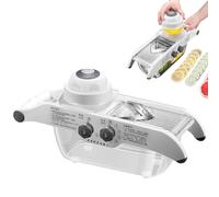 JINGLING Coupe-légumes - Coupe-fromage - Avec cinq niveaux réglables et bac de récupération - Pour la maison, la cuisine, le restaurant, les fêtes, le camping