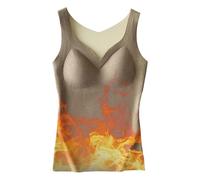 JINGLING Débardeur thermique, sous-vêtements thermiques doublés - Gilet chaud avec col en V, sans manches, doux et sans coutures - Sous-vêtements thermiques pour l'hiver, l'extérieur, l'automne