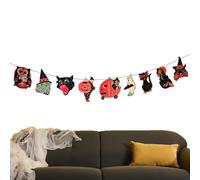 JINGLING Guirlande de fanions d'Halloween | Guirlande de fanions d'Halloween | Décorations de fanions d'Halloween pour clôtures, vérandas, terrasses