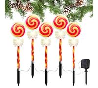 JINGLING Guirlandes Lumineuses Extérieures en Forme De Canne De Noël,Lanterne Solaire Festive | Décorations de Noël pour l'Extérieur - pour Allée Jardin Terrasse Chemin Maison