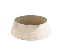 JINGLING Housse pour support de sapin de Noël, anneau rustique tricoté comme décoration d'enveloppement - Col à bords en forme de losange crème pour arbre minceur, pour la ferme à la maison en hiver