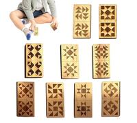 JINGLING Jeu De Dominos pour Adultes,Jouet Éducatif en Bois À Motif,Jeu de Société Éducatif | pour, Élèves du Primaire, Salle de Classe, Soirées en Famille, Activité de Groupe, Anniversaire