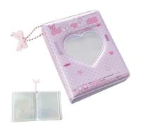 JINGLING Livre d'album de cartes photo, album photo,Porte-cartes photo creux en forme de cœur d'amour, 40 pochettes | Petit classeur de cartes tendance résistant à l'eau, accessoires de mode