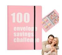 JINGLING Lot de 100 enveloppes - Classeur de défi économique - Économisez de l'argent pour les couples avec 100 enveloppes - Planificateur amusant et simple pour les âges pour les élèves de