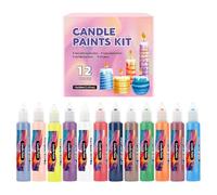 JINGLING Lot de 12 feutres à bougie - Couleurs vives - Pratiques - Pour écrire et décorer les débutants sur le verre - Sacs en coton pour enfants