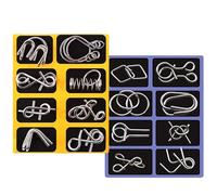 JINGLING Lot de Casse-Têtes en Fil Métallique | Déverrouillage des Anneaux Chinois Entrelacés - Jeu De Réflexion en Métal pour Cerveau - pour Garçons, Filles, , Adultes, Maison, Fêtes, Soirées,