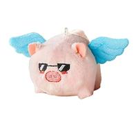 JINGLING Mignon Cochon en Peluche Jouets, Peluche Petite Douce, Sifflet Intégré Rotatif Cochon Ange Tourne avec Mécanique, Cadeau pour Filles Garçons Enfants