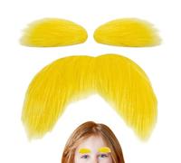 JINGLING Moustache et Sourcils Orange - Autocollants drôles Jaunes - Accessoires de Photographie - Faux Barbe de Noël | Accessoires de fête de Vacances Feu de Camp d'automne Événements