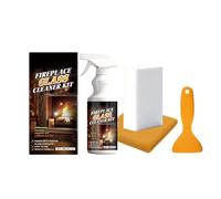 JINGLING Nettoyant pour cheminée - Avec grattoir et produit de nettoyage - 150 ml - Pour grille en acier, brique, pierre, carrelage - Pour l'intérieur et l'extérieur