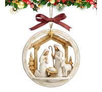 JINGLING Pendentif de crèche de Noël | Objets de collection chrétiens faits à la main en acrylique - Décoration de sapin de Noël | Pour sapin de Noël, maison, intérieur, vacances, cheminée, chambre