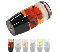 JINGLING Pommeau de levier de vitesse Fleur sous-marine Bâton manuel AT MT Car Universal Custom Shifter Lever Head avec 3 types d'adaptateurs (Rouge, 10CM)