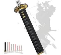 JINGLING Pommeau de levier de vitesse Janpanese Samurai Sword Katana Manual Stick AT MT Car Universal Custom Shifter Lever Head avec 4 types d'adaptateurs (Noir et Noir,26CM)