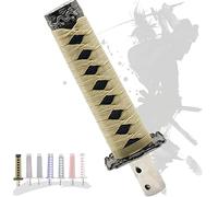 JINGLING Pommeau de levier de vitesse Samurai Sword Katana Manual Stick AT MT Car Universal Custom Shifter Lever Head avec 4 types d'adaptateurs (doré et noir, 20CM)