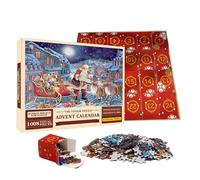 JINGLING Puzzles De L'Avent pour Adultes | 1008 Pièces Jeu De Puzzle Décoratif - Compte À Rebours De Noël De 24 Jours | pour Halloween Chrétien Femmes Loisir Créatif Vacances Hommes Adultes