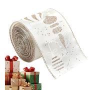 JINGLING Ruban De Noël Pour Les Arts Créatifs,Sangle Tressée De Noël De 198 Centimètres - Ruban Créatif De Couleur Champagne | Pour Emballer Les Cadeaux, Décorer Le Sapin, Créer Des Nœuds, Guirlandes