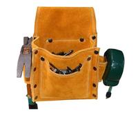 JINGLING Sac de rangement pour outils en cuir de vachette, sac banane pour outils de travail du bois, sac d'organisation d'outils de réparation, sac en cuir de vachette épais pour tournevis,