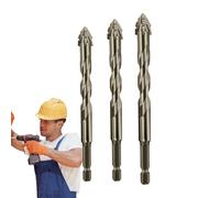 JINGLING Set de mèches eccentric à rainures,Mèches eccentric renforcées quatre arêtes | Outil De Perçage Haute Dureté Pour Carrelage Ciment Béton Brique Verre - Pour Les Travaux De
