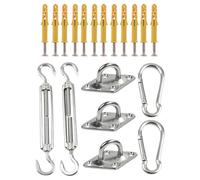 JINGLING Shade Sail Hardware - Kit de montage de voile en acier inoxydable - Outils d'installation haute performance - Couvercle extérieur de baldaquin pour l'installation du rectangle