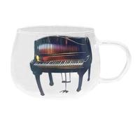 JINGLING Tasse en verre piano - Tasse à thé multifonction | Tasse en verre pour salon salle d'études Café Jus Bière Lait Boisson