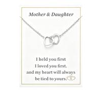 JINGMARUO Collier avec pendentif cœur entrelacé avec carte de message sentimental pour maman cadeau de la part de sa fille maman cadeau d'anniversaire, standard, Métal, Pas de pierre précieuse