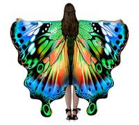 Jingmiger Ailes de pour Adultes - Cape colorée pour Halloween - Ailes de Papillon - Costume d'halloween - Cape pour Jeu de rôle, Mascarade, fête, Spectacle sur scène