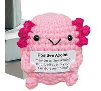 Jingmiger Axolotl au Crochet Positif | de décoration d'intérieur crochetée à la Main, de Motivation décorative pour Bureau, Dessert, Coiffeuse, Maison, méditation, Voyage,