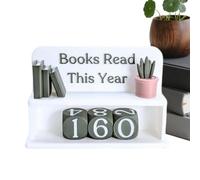 Jingmiger Books Read Counter, Decorative Encouraging Book Tracker, Books Read This Year, 10 * 8cm for Desk Table Home Office Study Living Room, Book Lover