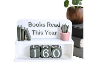 Jingmiger Books Read Counter, Decorative Encouraging Book Tracker, Books Read This Year, 10 * 8cm for Desk Table Home Office Study Living Room, Book Lover