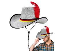 Jingmiger Chapeaux En Feutre Pour Hommes,Chapeau De Carnaval Western | Accessoire Vestimentaire Noir Rouge Jaune À Lanière Adjustable Pour Carnaval Costume Scolaire Scénique Cosplay Fête Bar Photo