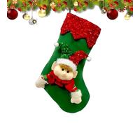 Jingmiger Chaussette de Noël avec - Grandes Chaussettes de Noël familiales - Grand Ornement de Rideau de cheminée - - Chaussettes Douces - Décorations à Suspendre pour fenêtre, Mur