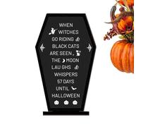 Jingmiger Décor De Table d'halloween - Panneau Cercueil Bois pour Table d'halloween,Tableau Message Effrayant Accessoire Scène Festive pour Salon Salle À Manger Chambre Style Ferme