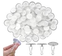 Jingmiger Lot de 100 crochets adhésifs transparents pour plafond - Crochets adhésifs pour la cuisine, la salle de bain, le salon, l'entrée, la douche, la cheminée, la chambre et